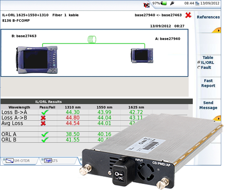 唯亚威FiberComplete 集成损耗、光回损测试和 OTDR 模块